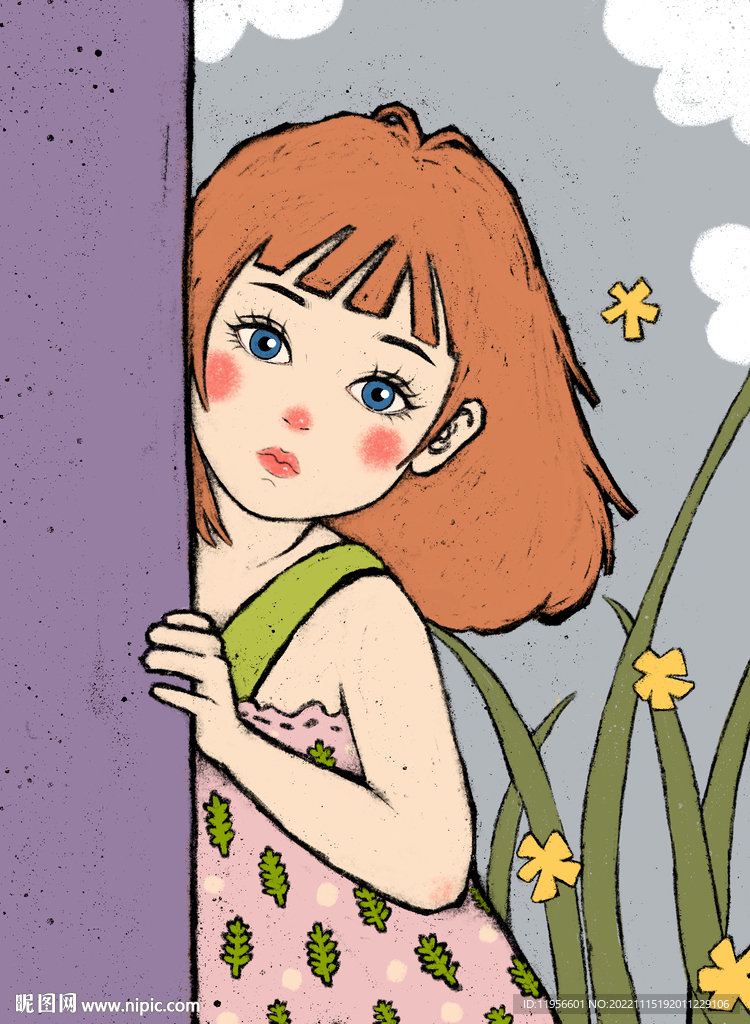 手绘小女孩