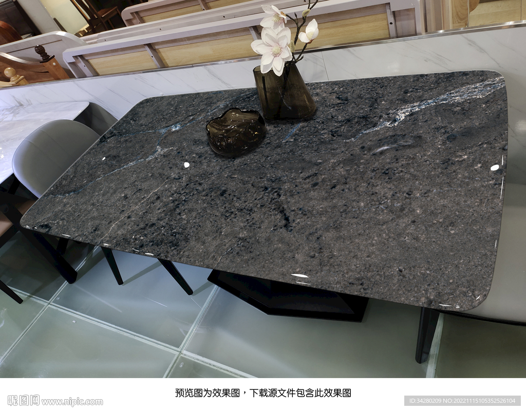 岩板餐桌奢石超晶石大理石源文件
