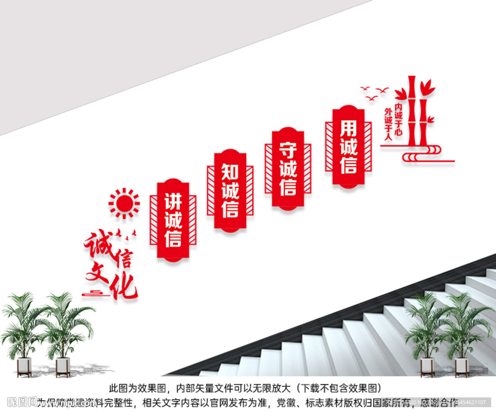 诚信楼梯文化墙