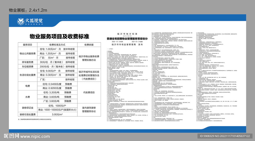 物业服务项目公示展板