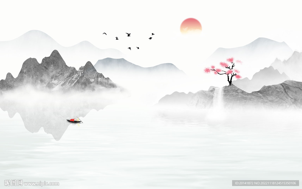 石纹山水画