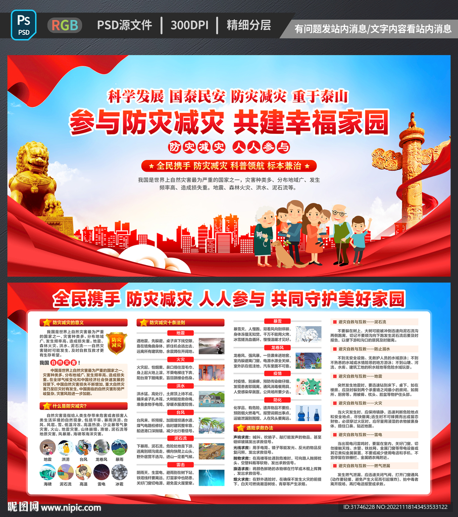 防灾减灾 展板
