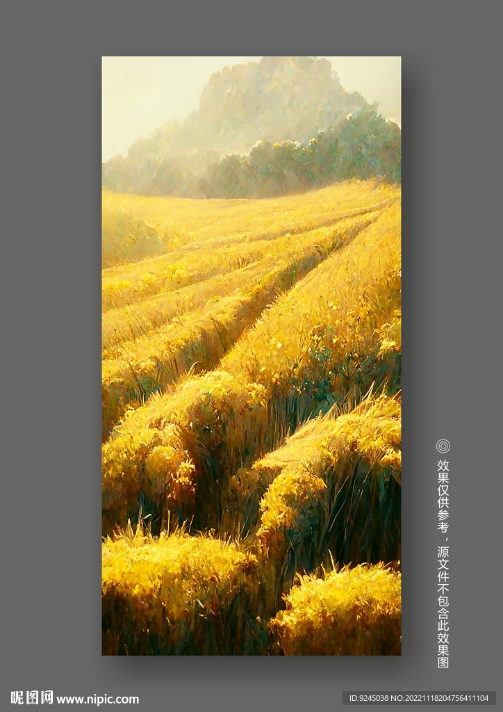北欧小麦秋色田园风光风景装饰画