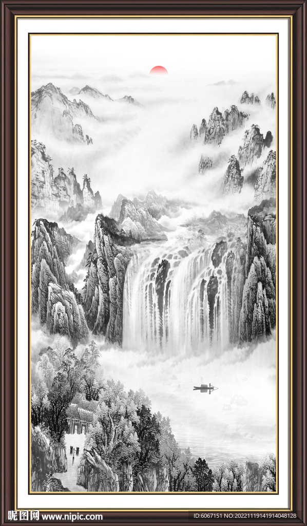 竖幅山水画