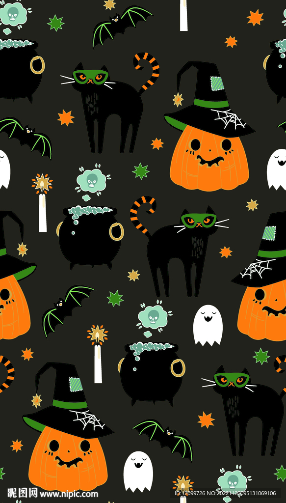 万圣节圣诞南瓜数码印花图片