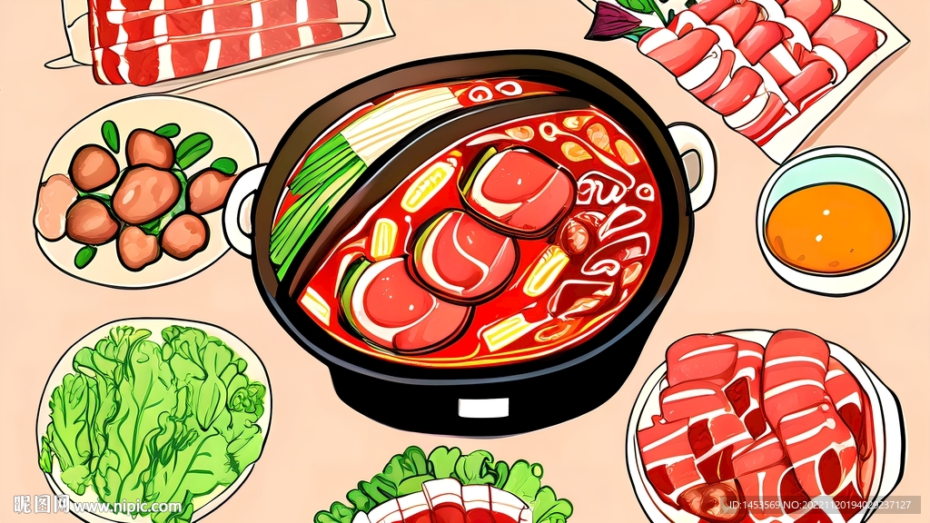 火锅插画