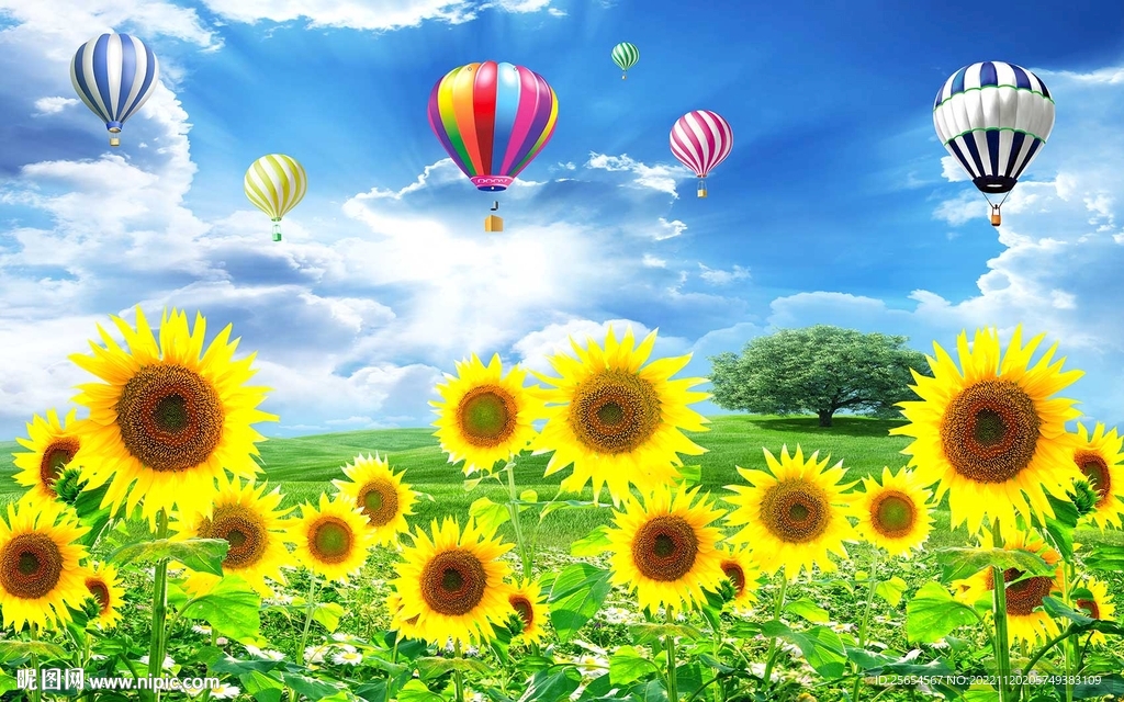 向日葵儿童房背景墙