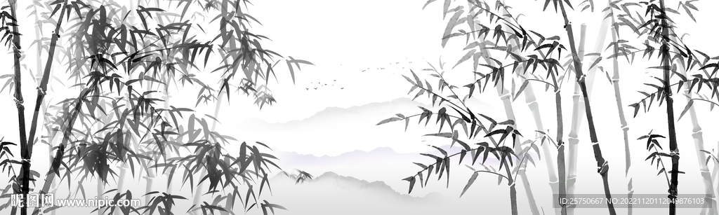 水墨竹子 