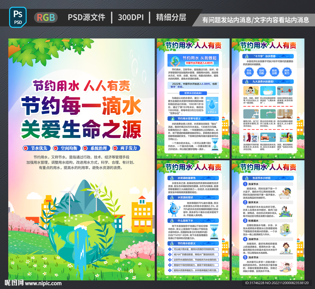 节约用水展板挂图