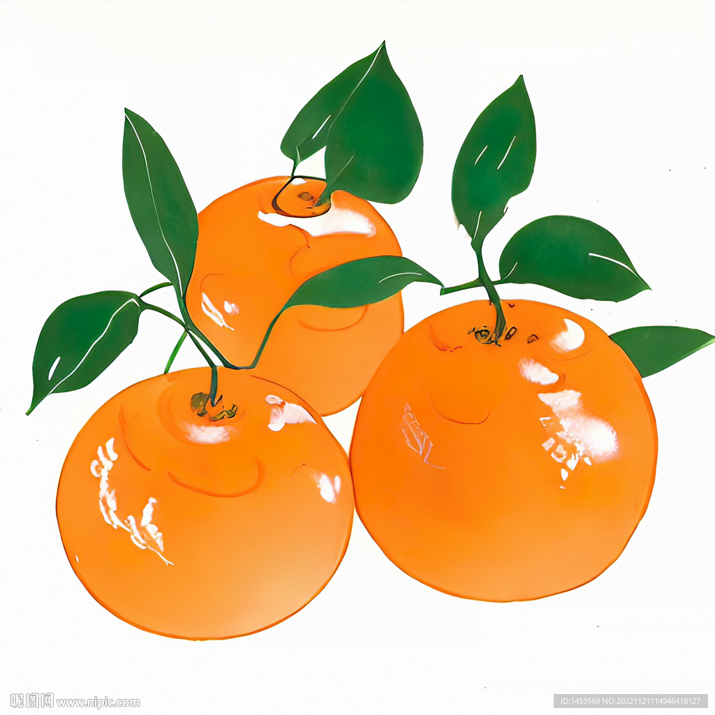 手绘桔子
