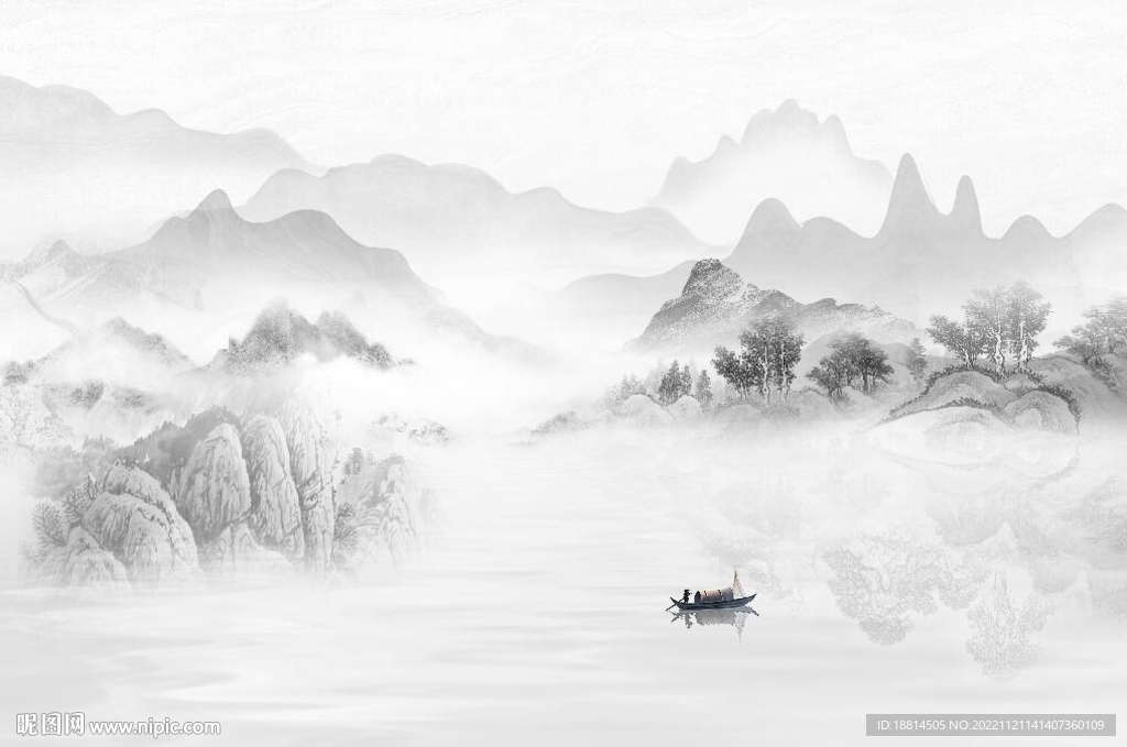 简约山水背景墙