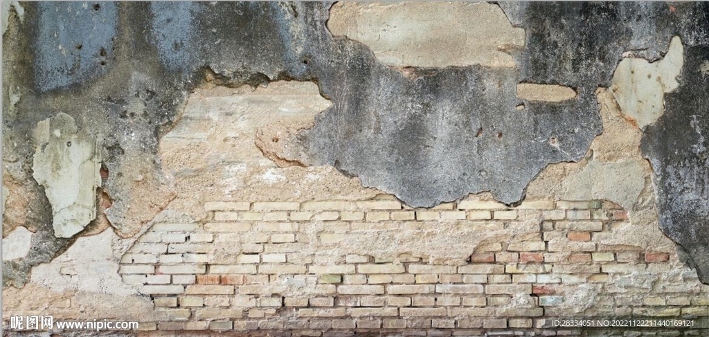 复古斑驳红砖水泥墙背景墙壁画