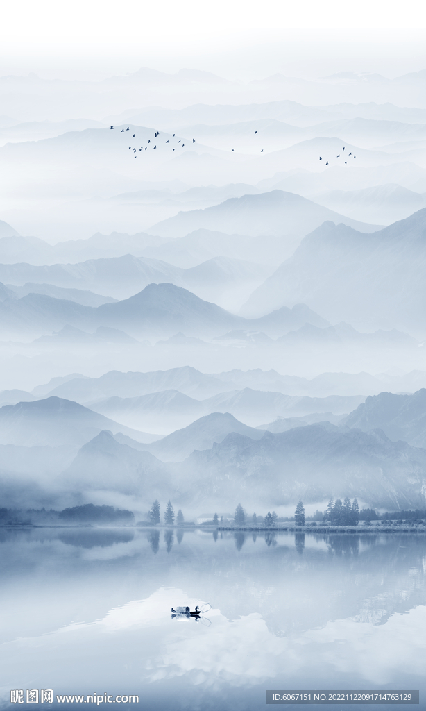 竖幅山水画