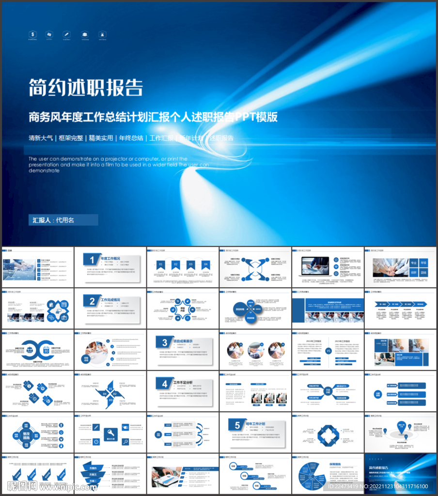 商务述职工作报告总结PPT