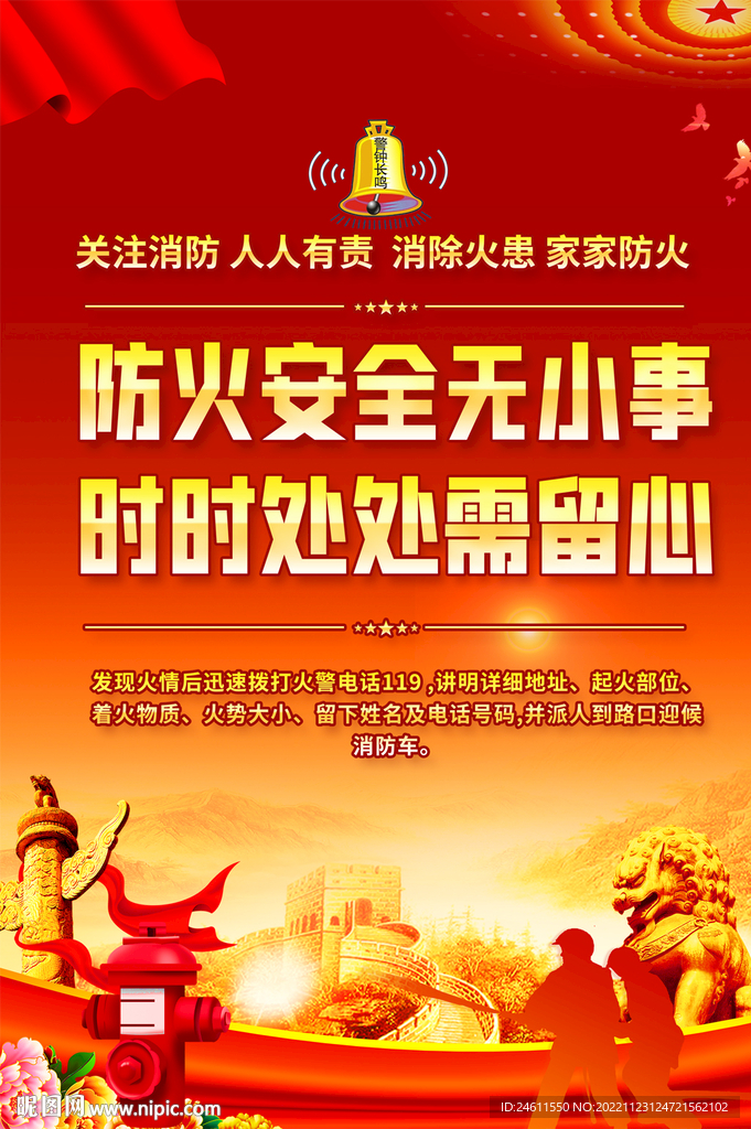 社区消防安全宣传海报