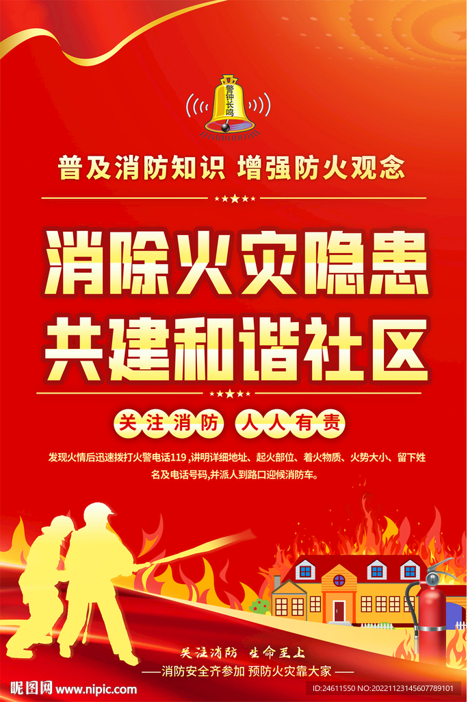 社区消防宣传第报挂图