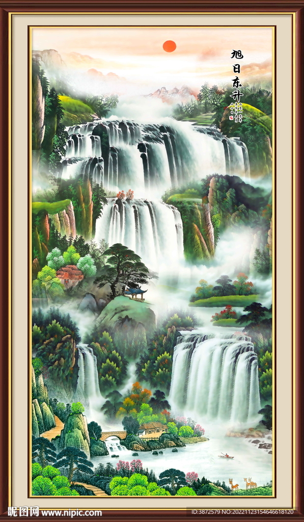 竖幅山水画