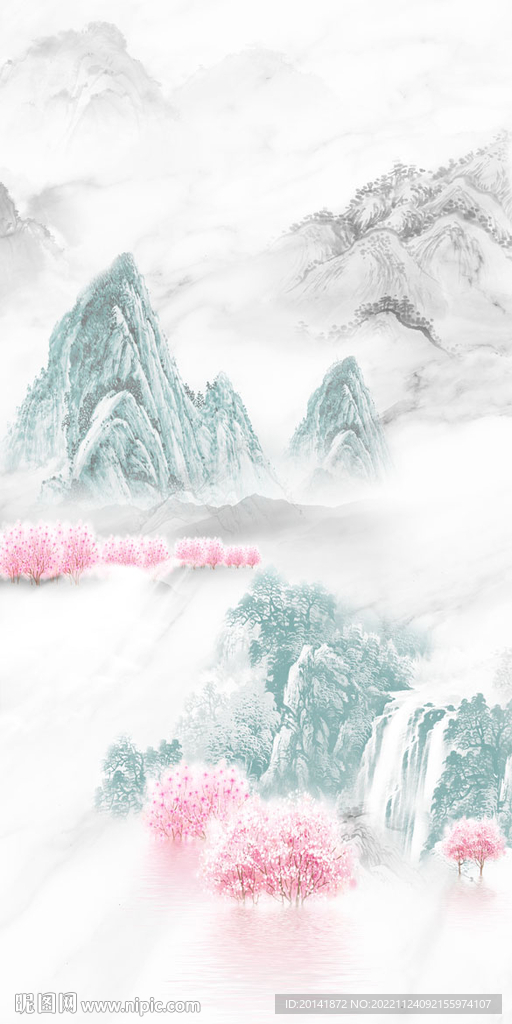 新中式山水玄关