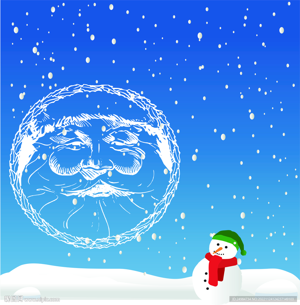 雪中的圣诞老人头