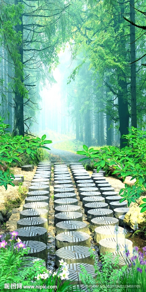风景画树林玄关
