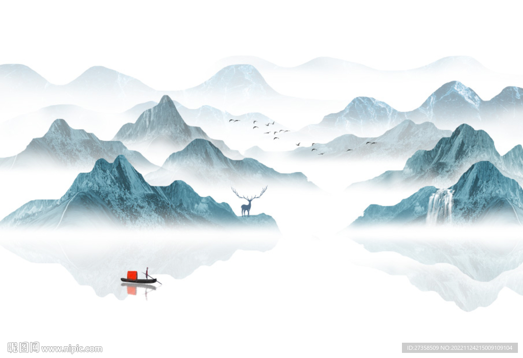 新中式山水画 