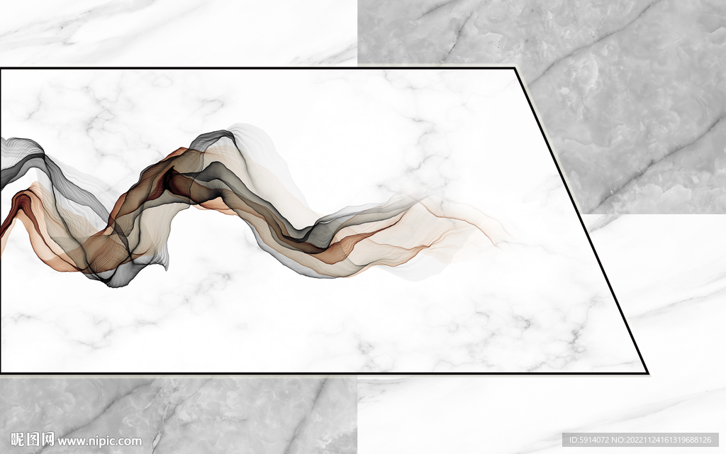 灰白根大理石背景墙抽象线条弧线