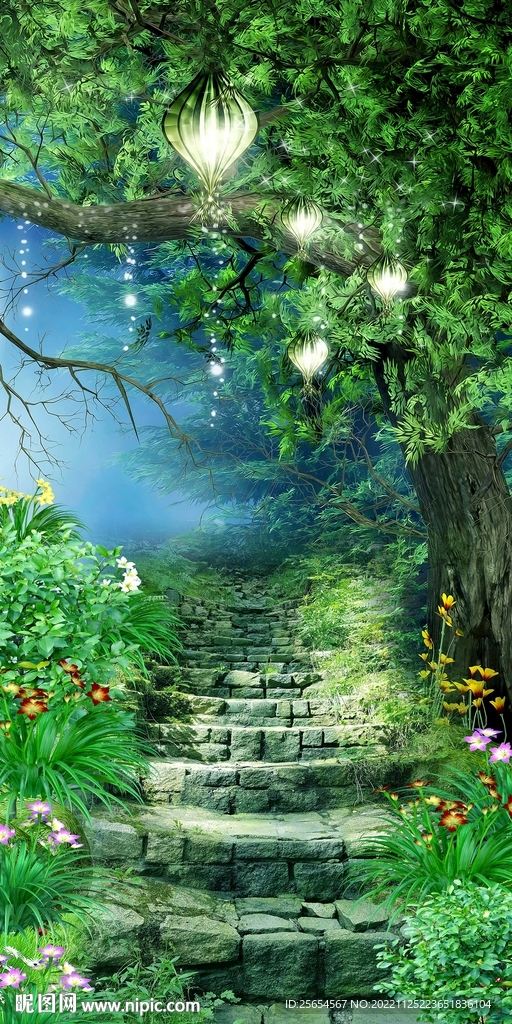 幽静森林美景走道玄关