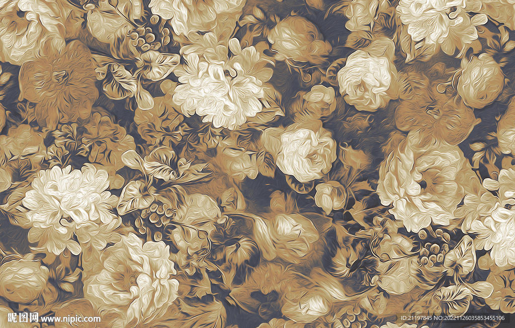 欧式花卉油画  