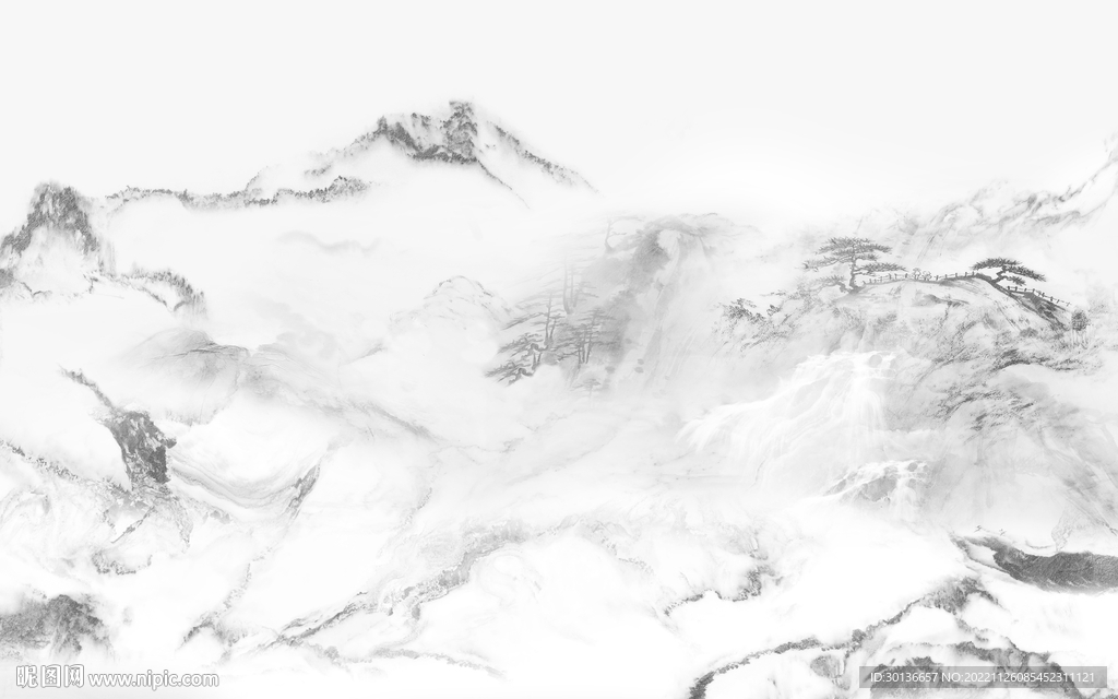 人气 高雅现代山水 Tif分层