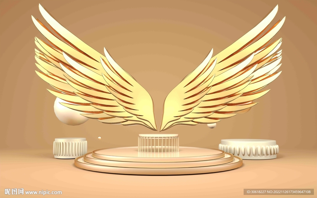 网红翅膀拍照打卡背景墙 