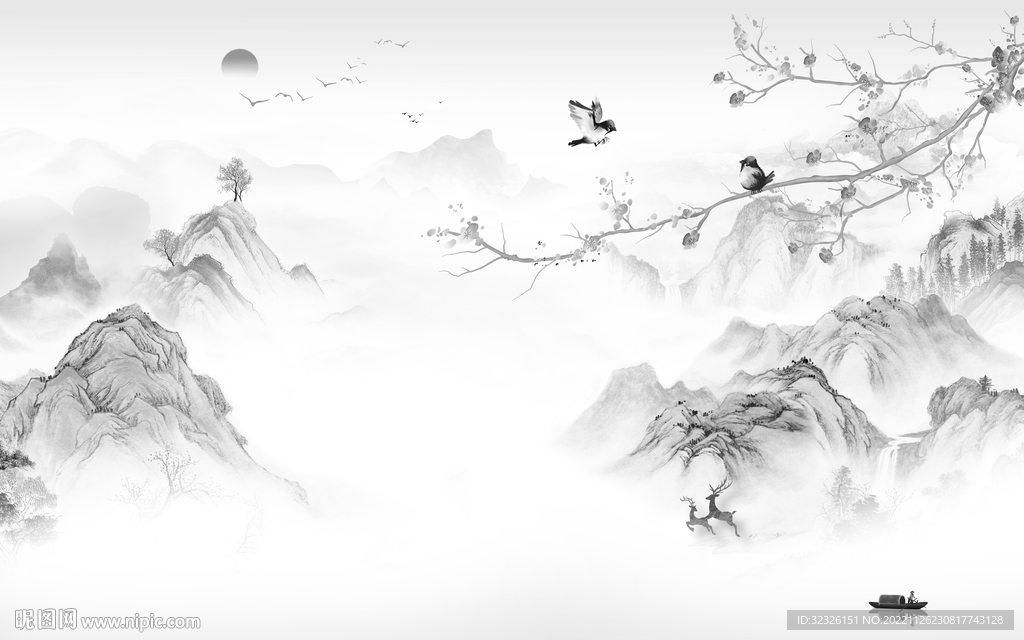 花鸟 最新山水 tif分层