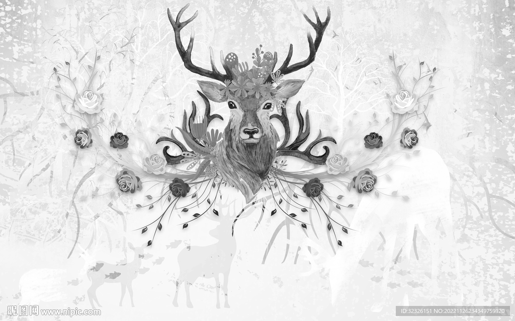 高雅 灰色新无框画 TIF分层