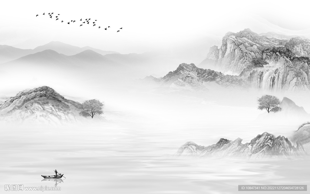 人气 极简灰色山水 tIf分层