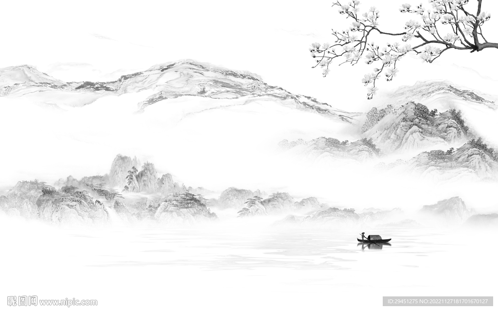 爆款 灰色新山水画 TiF分层