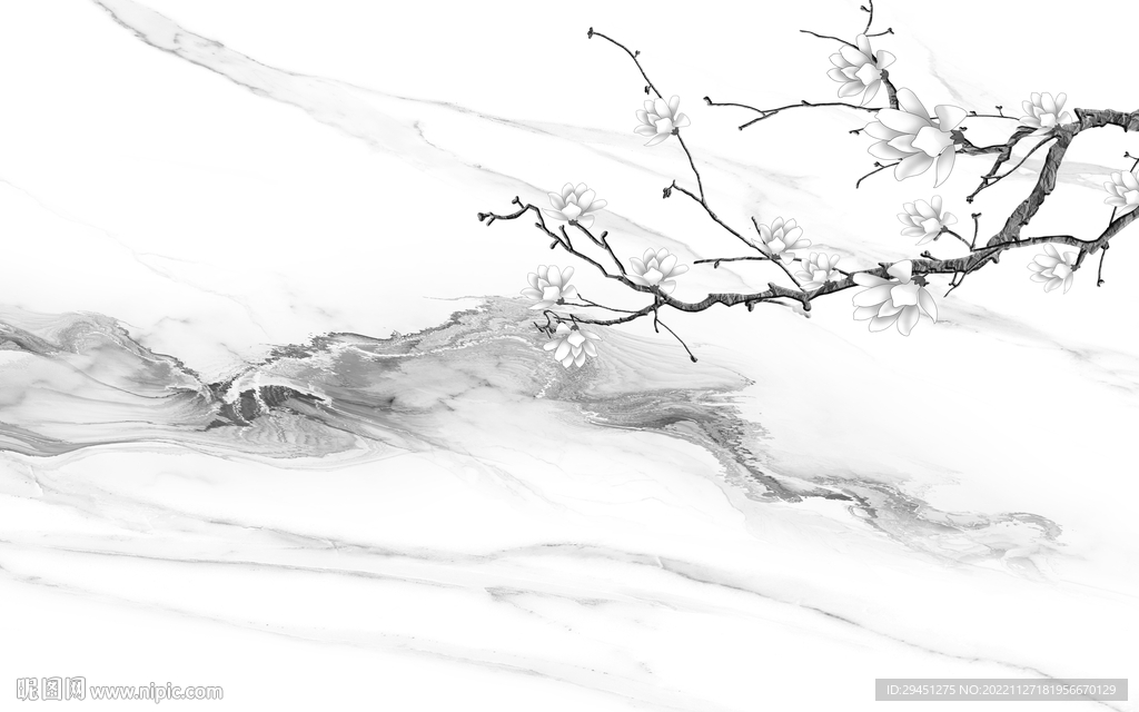 大气 高清灰色山水 TiF分层