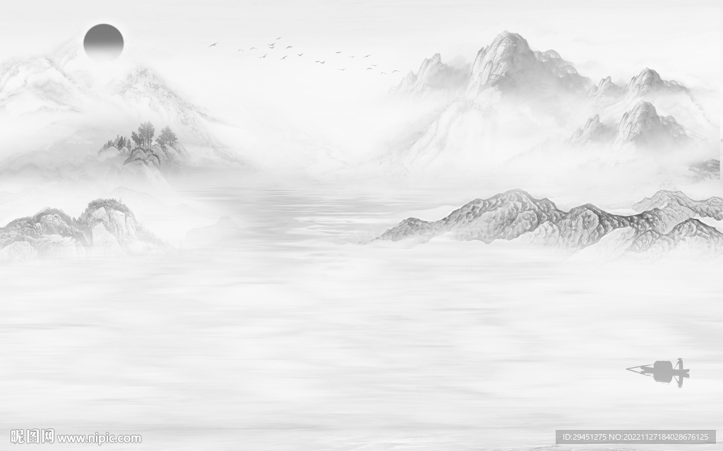 现代 灰色新山水画 TiF分层