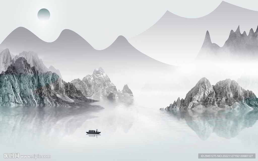 新品 高清灰色山水 TiF分层