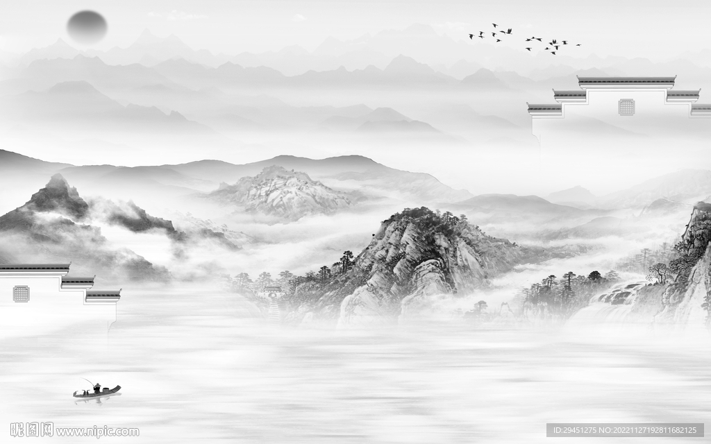 大气 最新款山水画 TiF分层