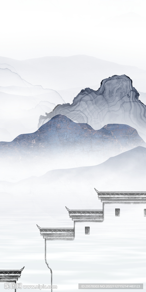 最新 别墅山水玄关 TIf分层