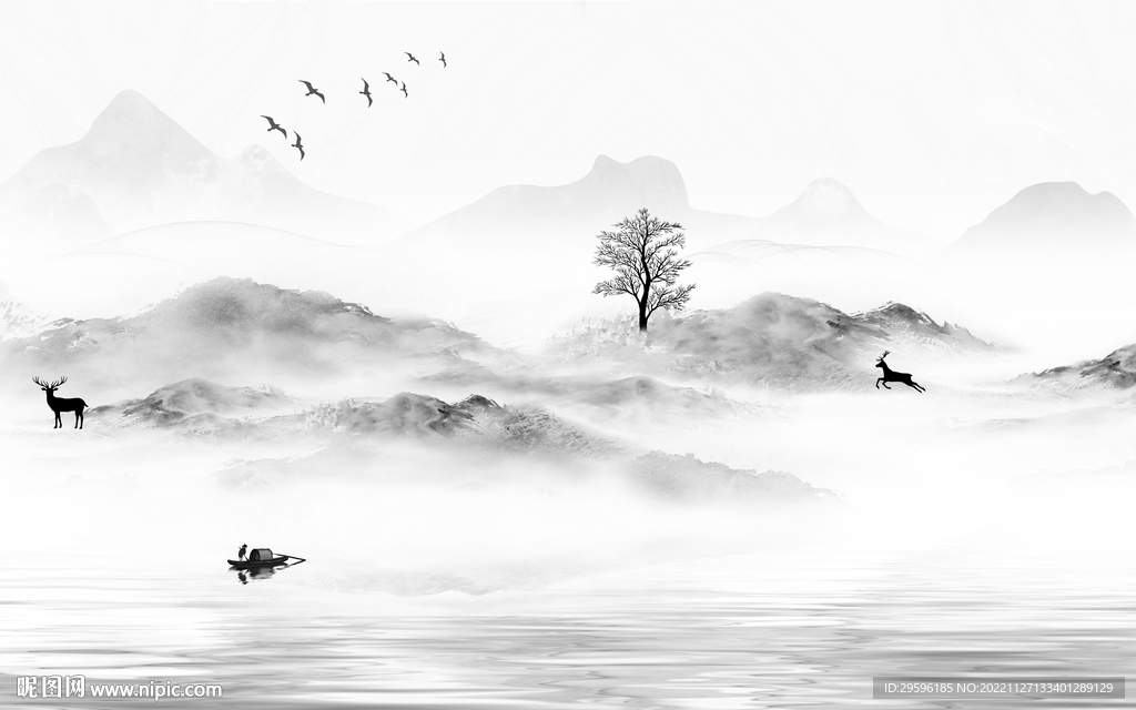 新款 意境新山水画 TiF分层