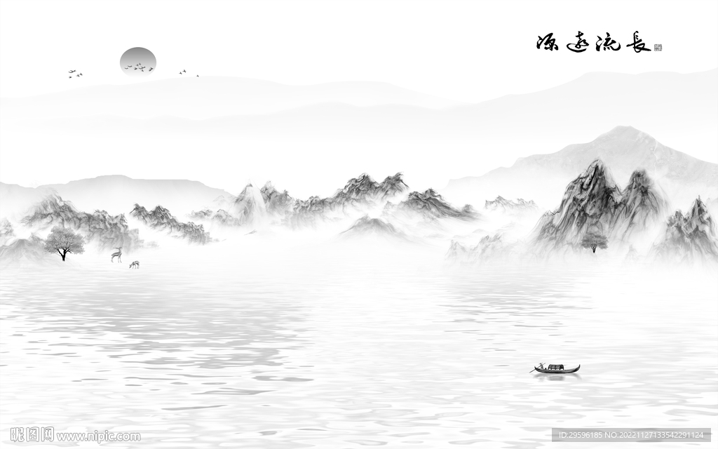 客厅 意境新山水画 TiF分层