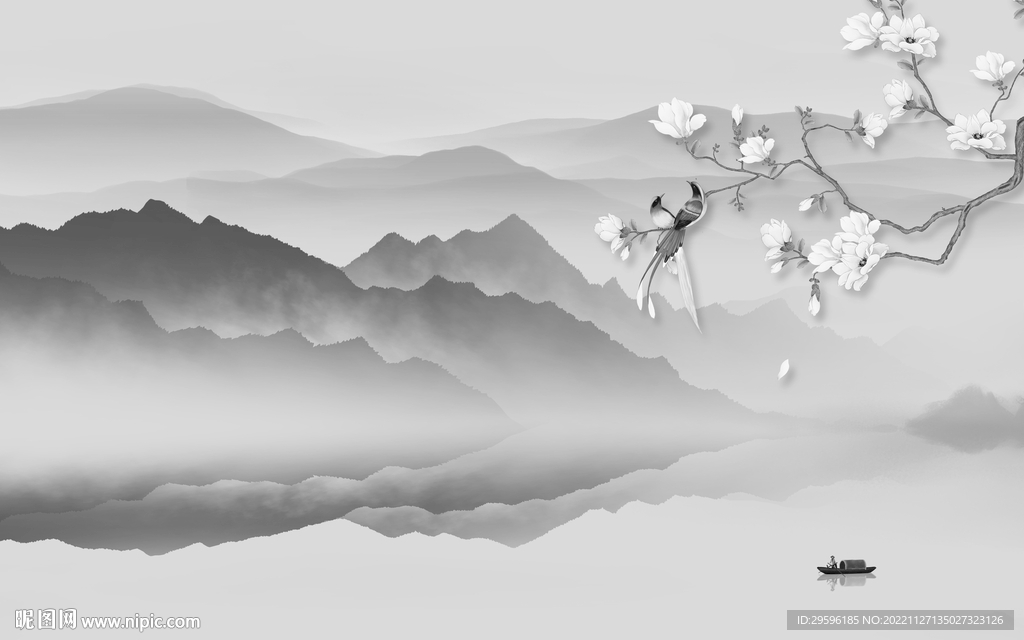 高清 意境新山水画 TiF分层