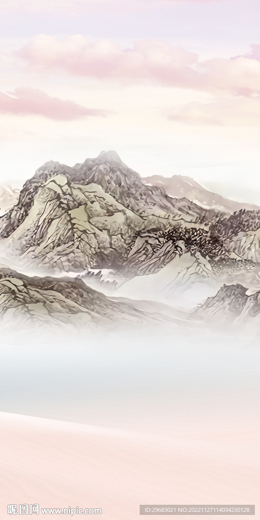 古风 玄关新款山水 tIf分层