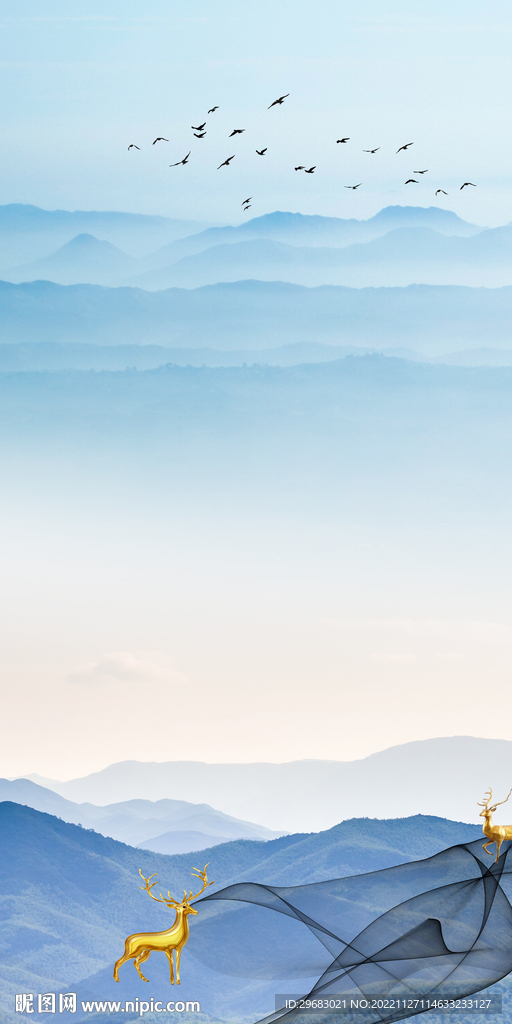 大气 玄关新款山水 tIf分层