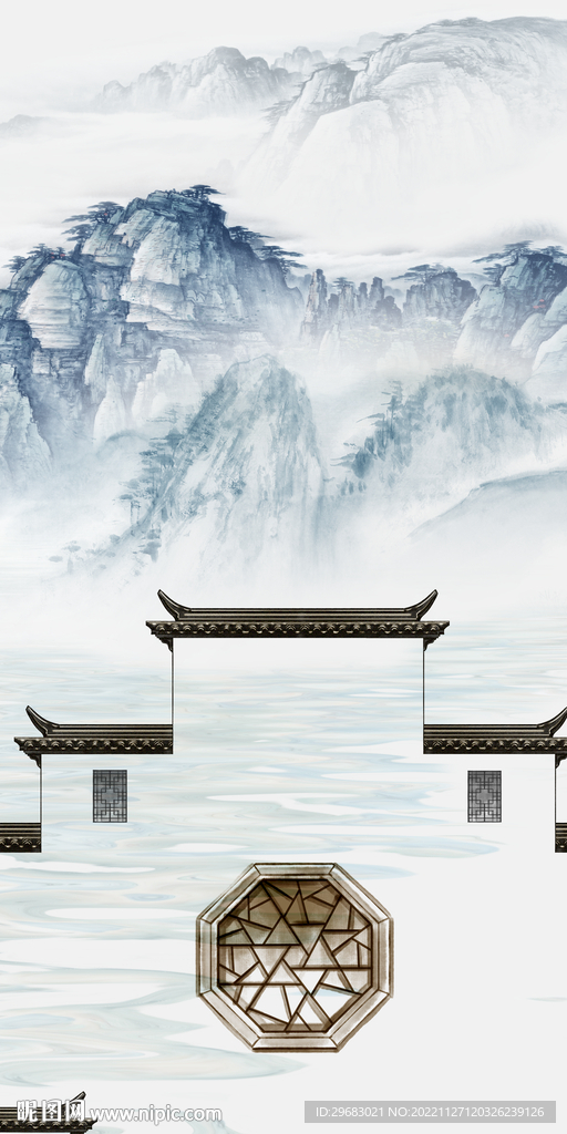 现代 风景高档山水 tIf分层