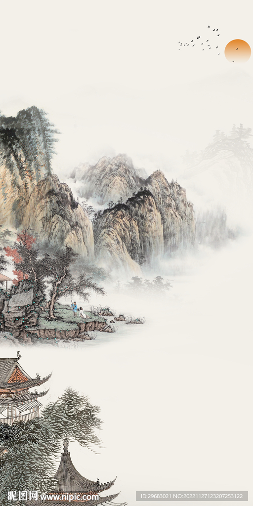 高清 新品玄关山水 TIf分层