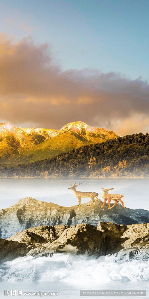 高端 通道玄关山水 TIF分层