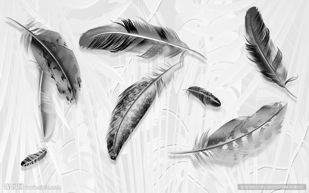 简约 灰色背景墙画 TIF分层