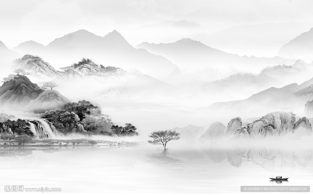 新品 高端灰色山水 tiF分层