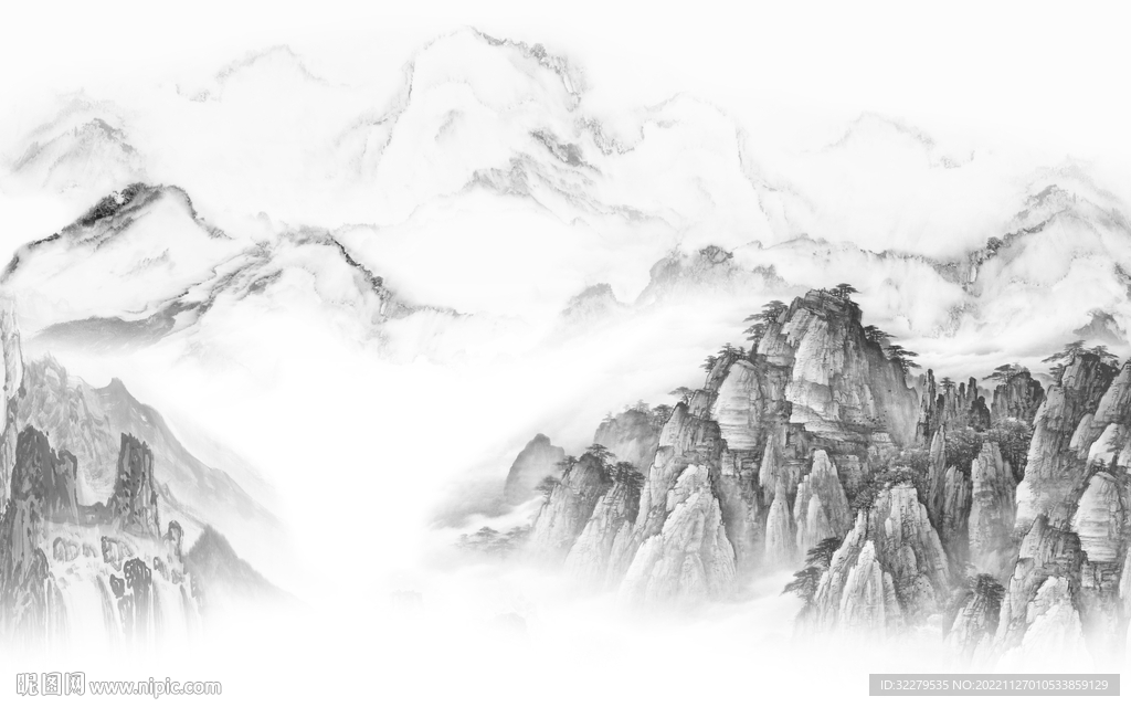 新款 现代灰色山水 TiF分层